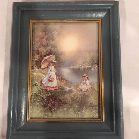 ANDRES ORPINAS prints. Blue frame/gold trim - Picture 6 of 6